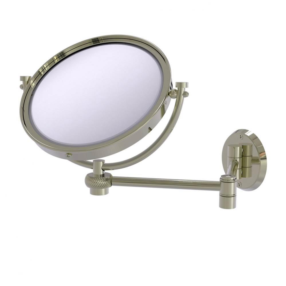 8 Inch Wall Mounted Extending Make-Up Mirror 4X Magnification with Twist Accent