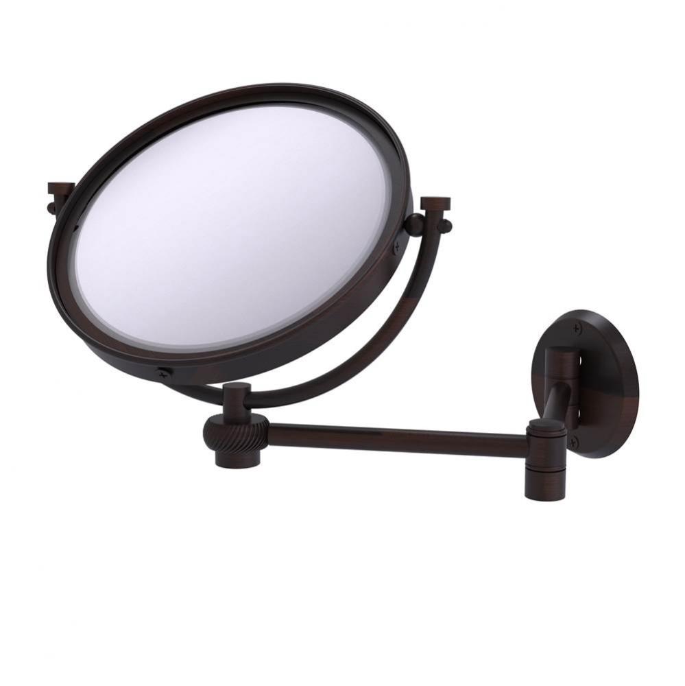 8 Inch Wall Mounted Extending Make-Up Mirror 4X Magnification with Twist Accent
