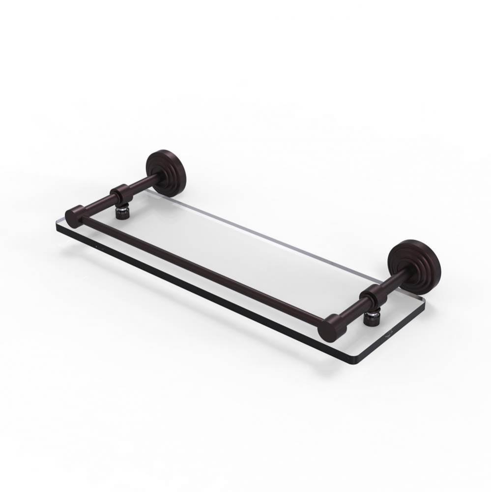 Waverly Place 16 Inch Tempered Glass Shelf with Gallery Rail