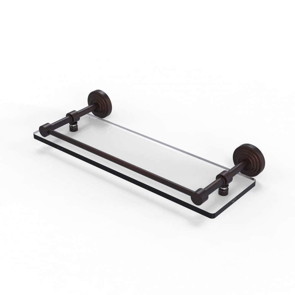 Waverly Place 16 Inch Tempered Glass Shelf with Gallery Rail