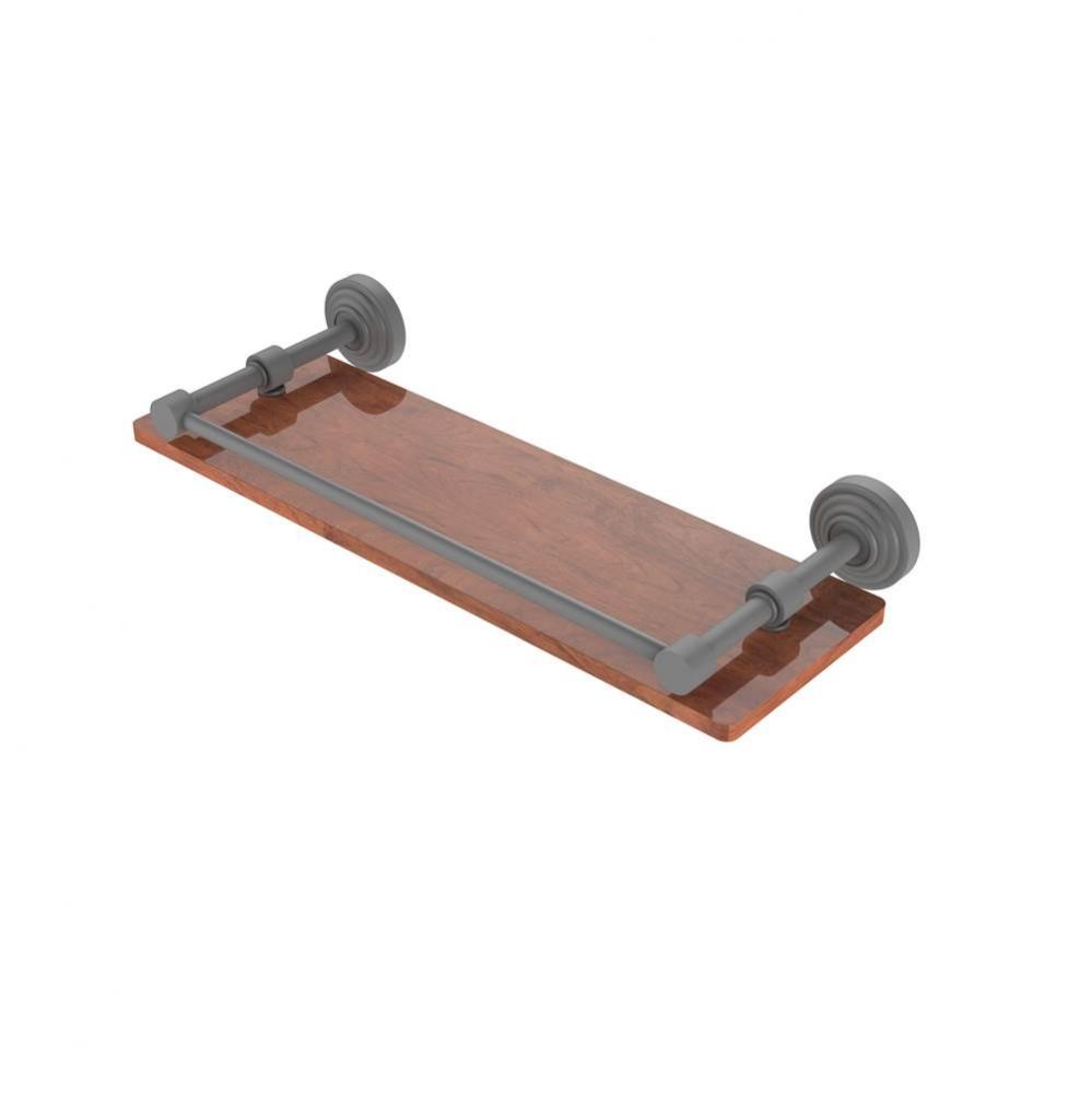 Waverly Place Collection 16 Inch Solid IPE Ironwood Shelf with Gallery Rail