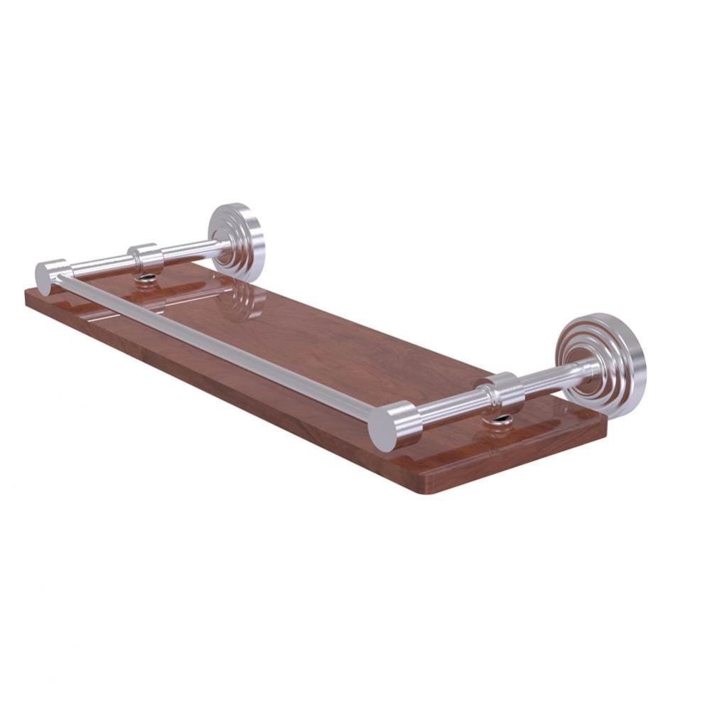 Waverly Place Collection 16 Inch Solid IPE Ironwood Shelf with Gallery Rail