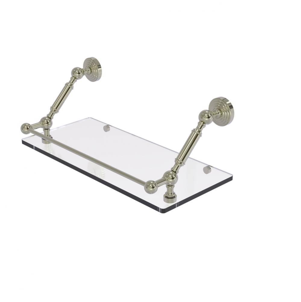 Waverly Place 18 Inch Floating Glass Shelf with Gallery Rail