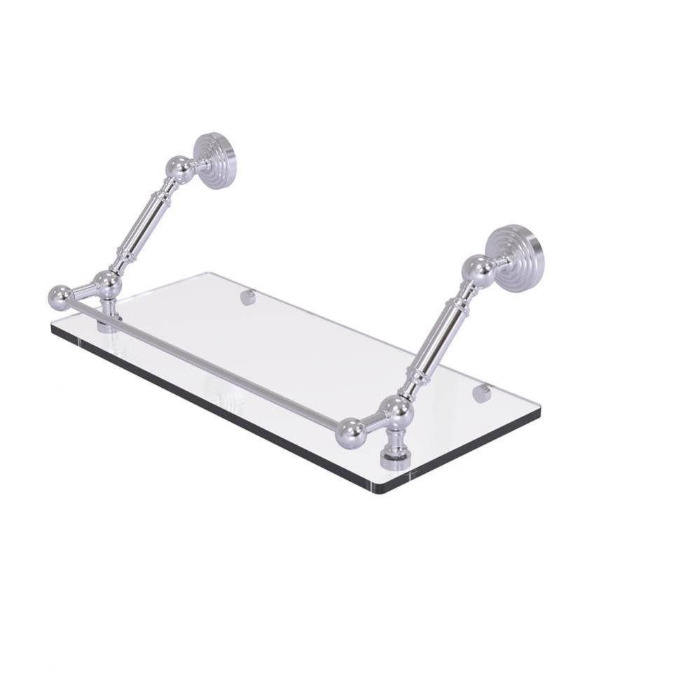 Waverly Place 18 Inch Floating Glass Shelf with Gallery Rail