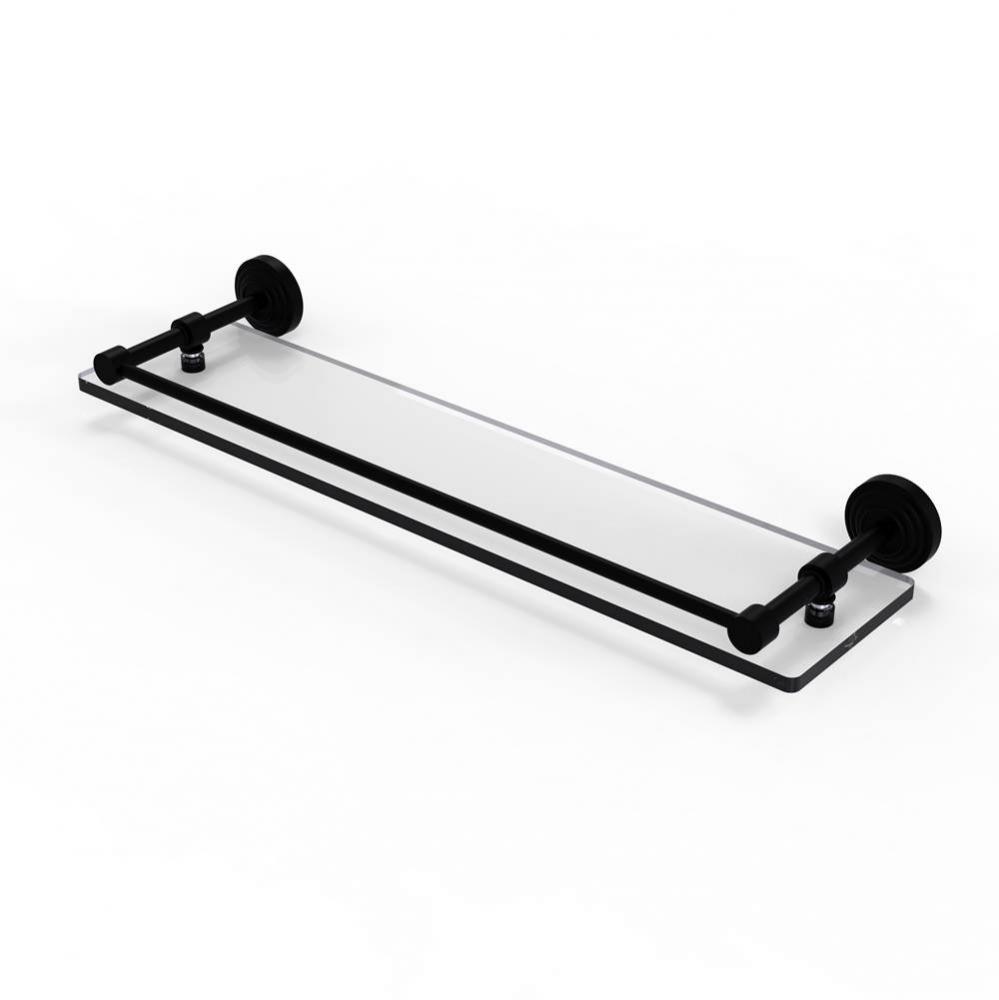 Waverly Place 22 Inch Tempered Glass Shelf with Gallery Rail