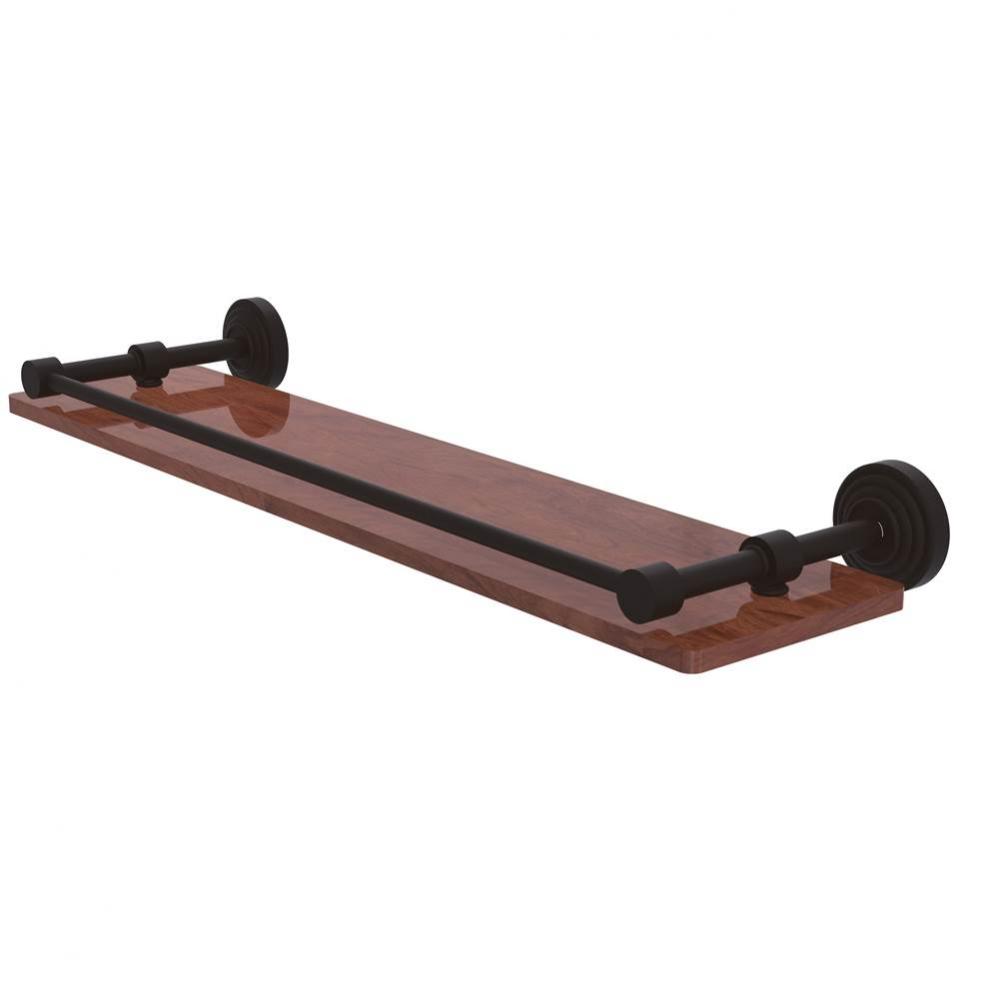 Waverly Place Collection 22 Inch Solid IPE Ironwood Shelf with Gallery Rail