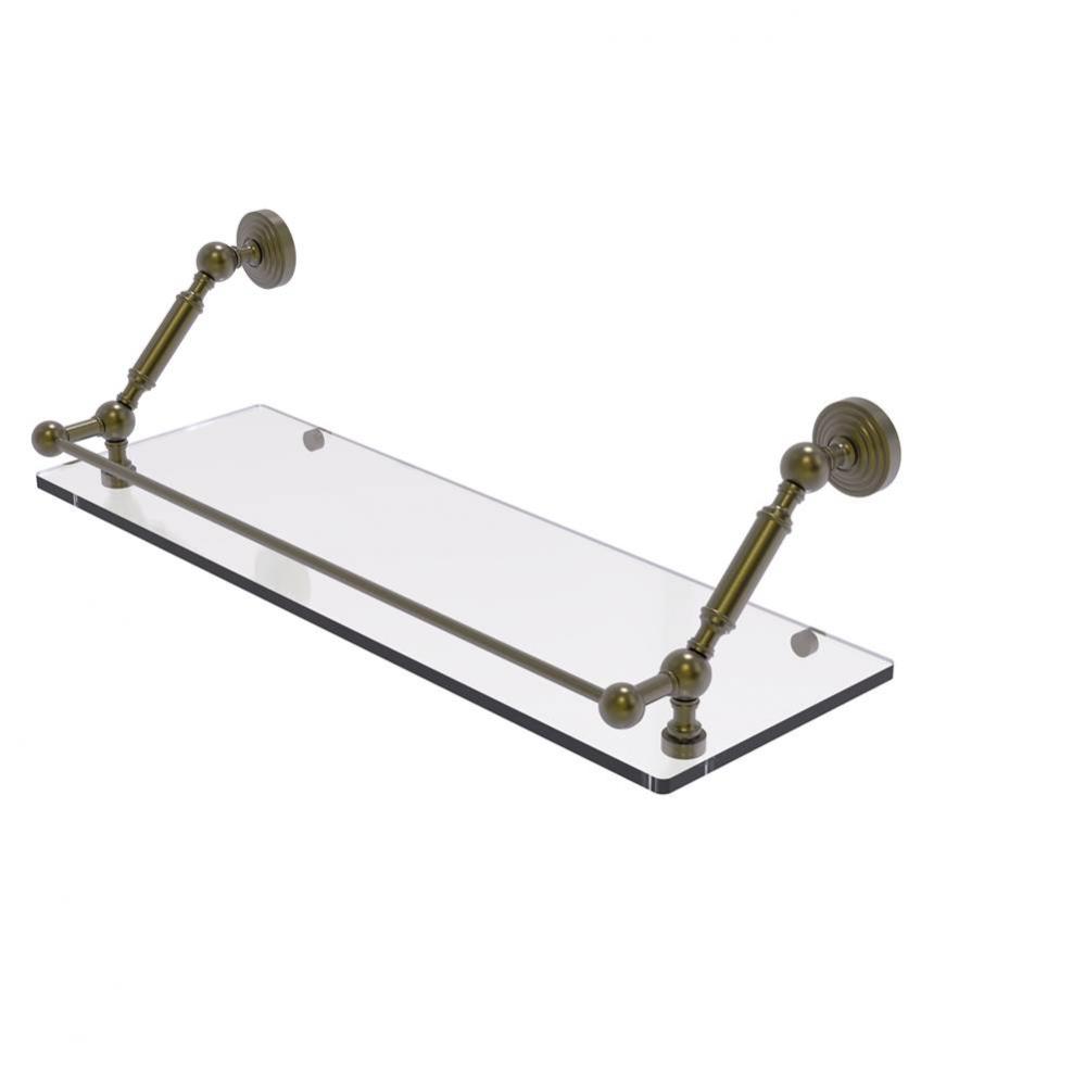 Waverly Place 24 Inch Floating Glass Shelf with Gallery Rail