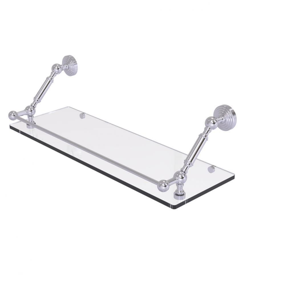 Waverly Place 24 Inch Floating Glass Shelf with Gallery Rail