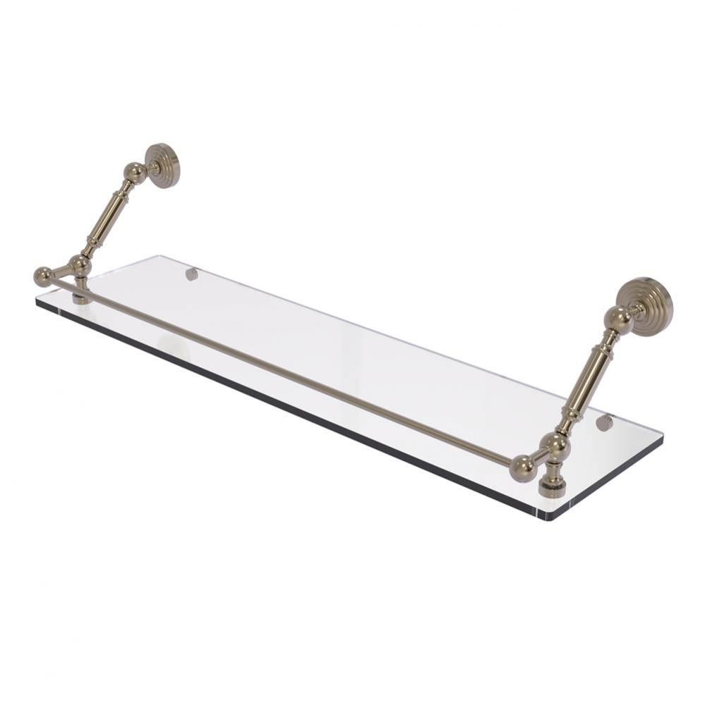 Waverly Place 30 Inch Floating Glass Shelf with Gallery Rail