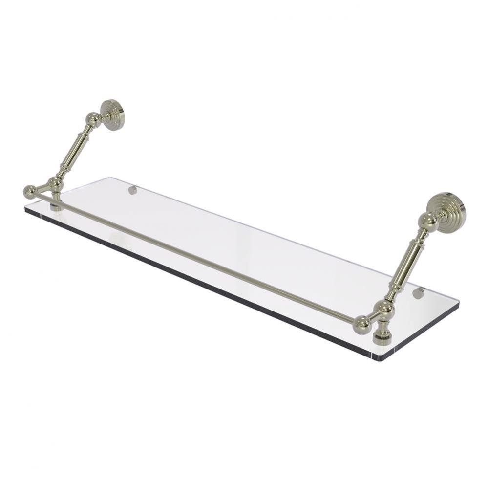 Waverly Place 30 Inch Floating Glass Shelf with Gallery Rail