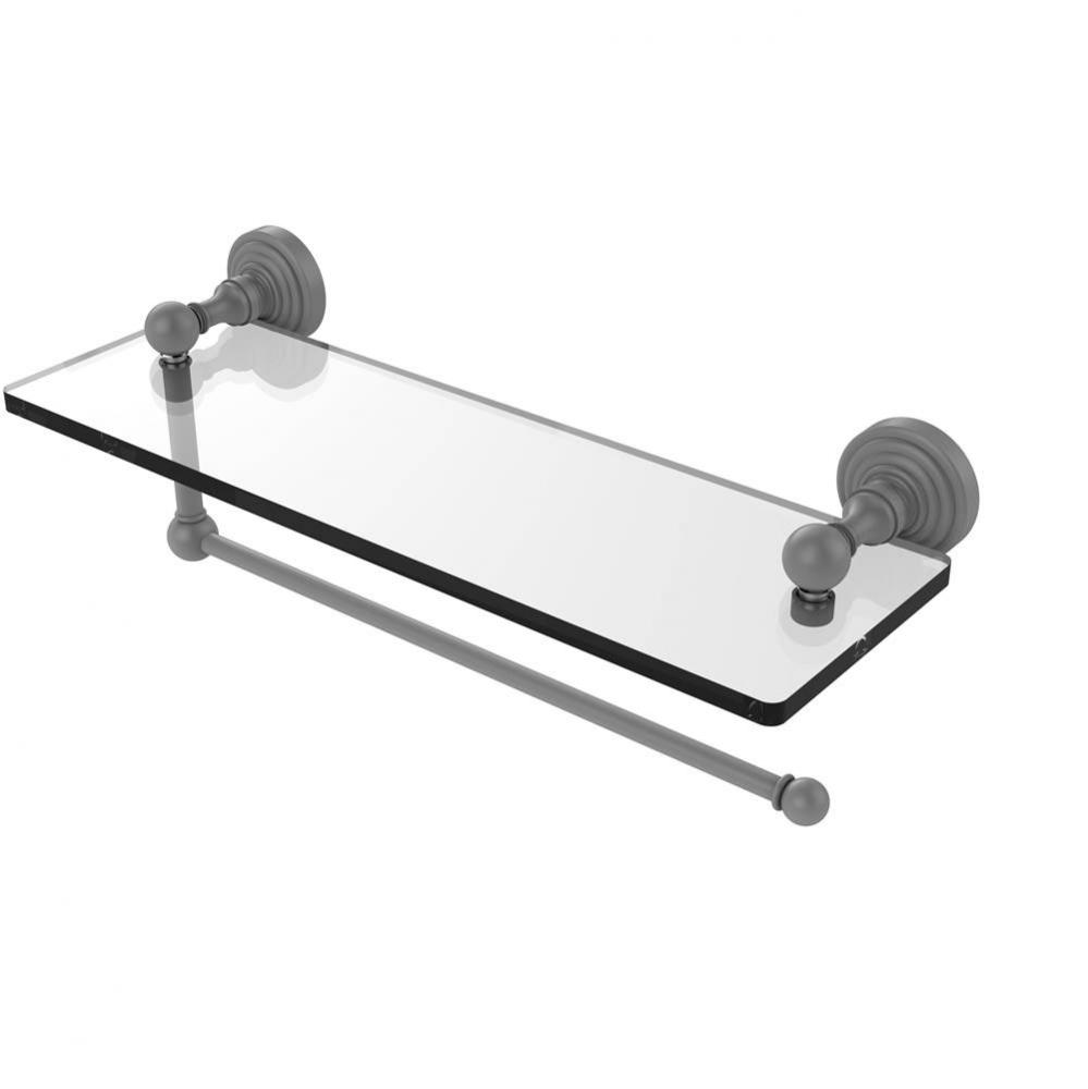 Waverly Place Collection Paper Towel Holder with 16 Inch Glass Shelf