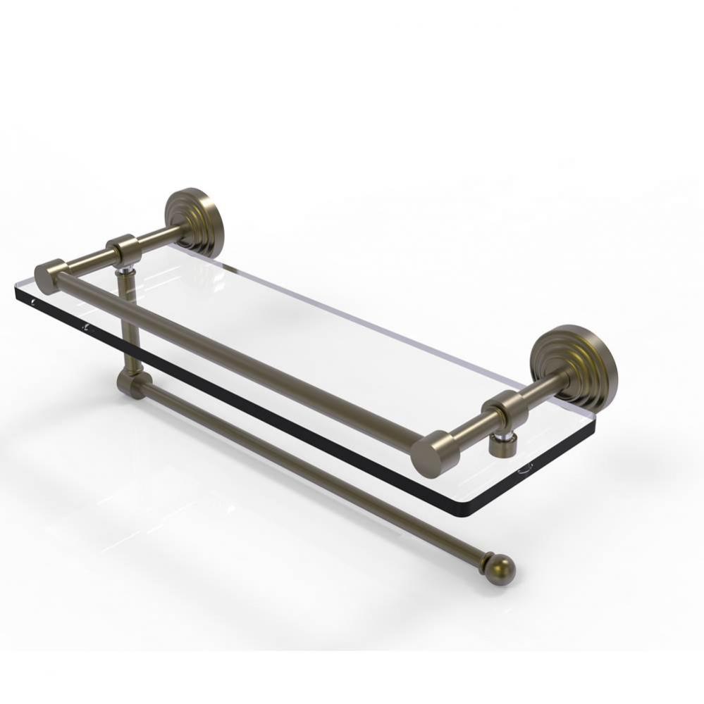 Waverly Place Collection Paper Towel Holder with 16 Inch Gallery Glass Shelf