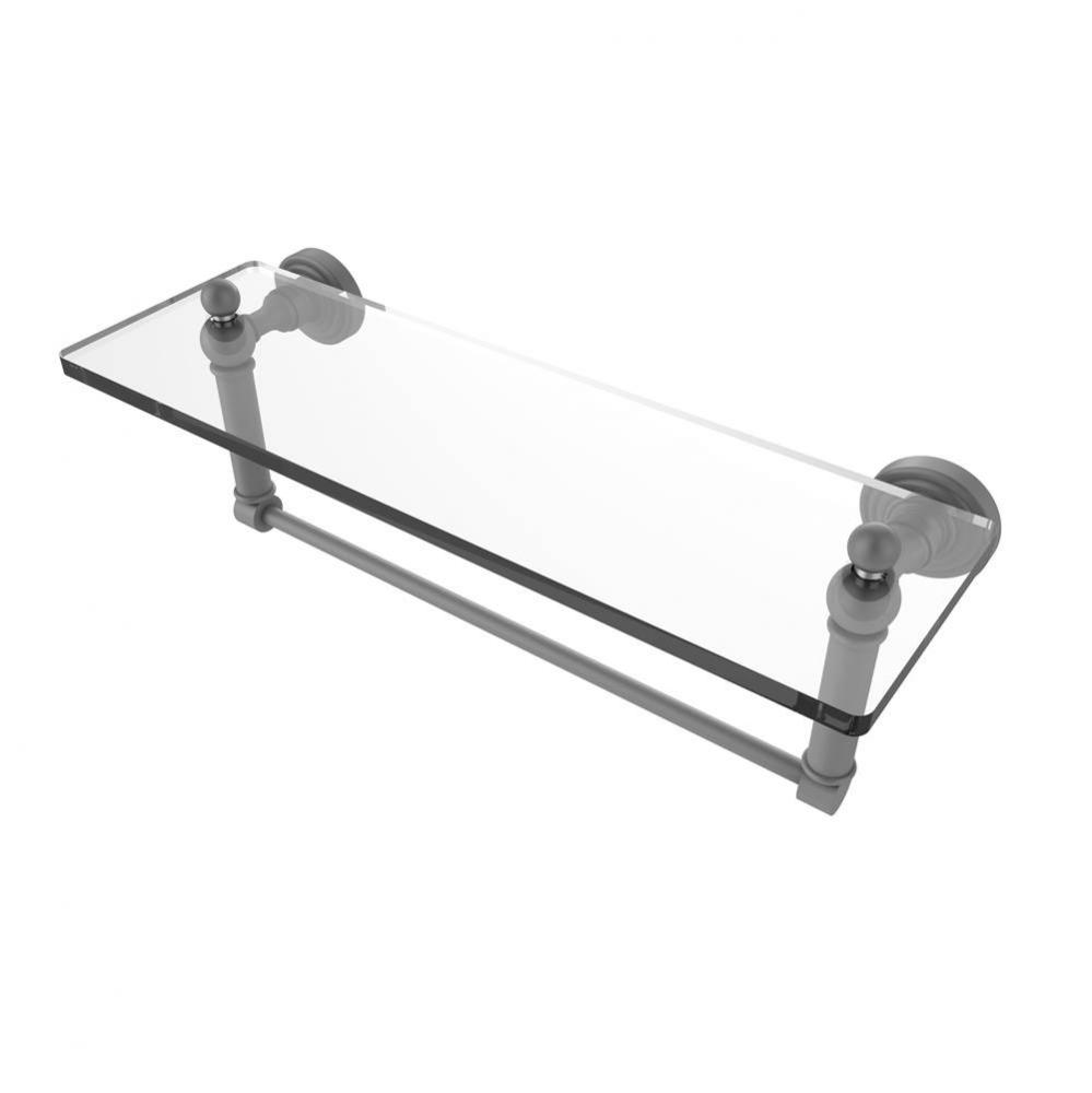 Waverly Place 16 Inch Glass Vanity Shelf with Integrated Towel Bar