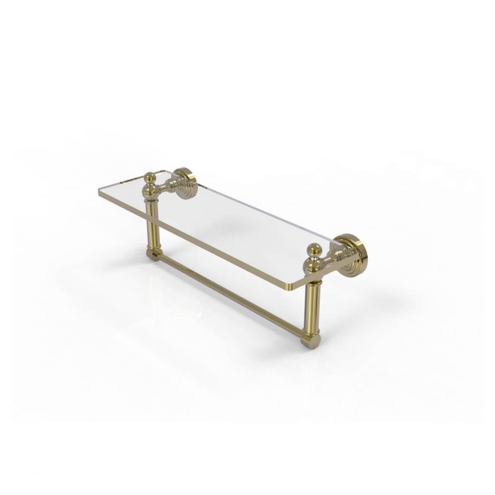 Waverly Place 16 Inch Glass Vanity Shelf with Integrated Towel Bar