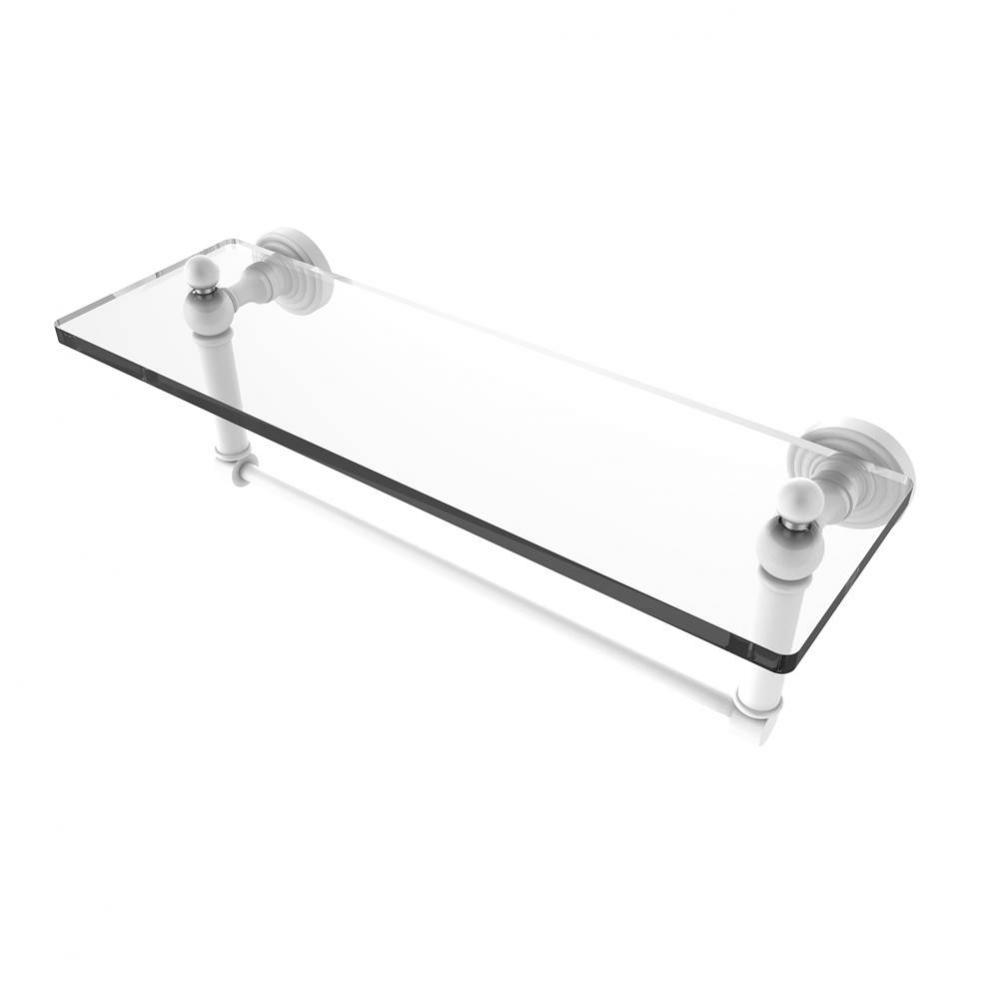 Waverly Place 16 Inch Glass Vanity Shelf with Integrated Towel Bar