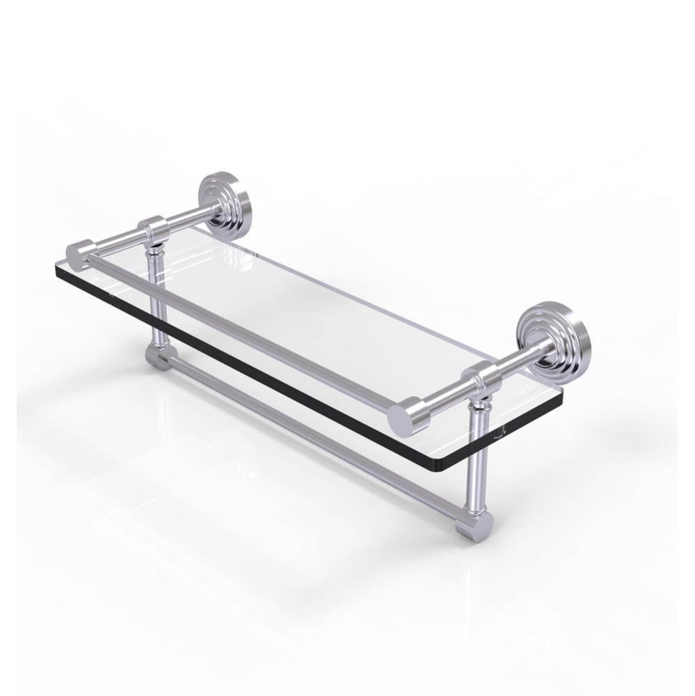16 Inch Gallery Glass Shelf with Towel Bar