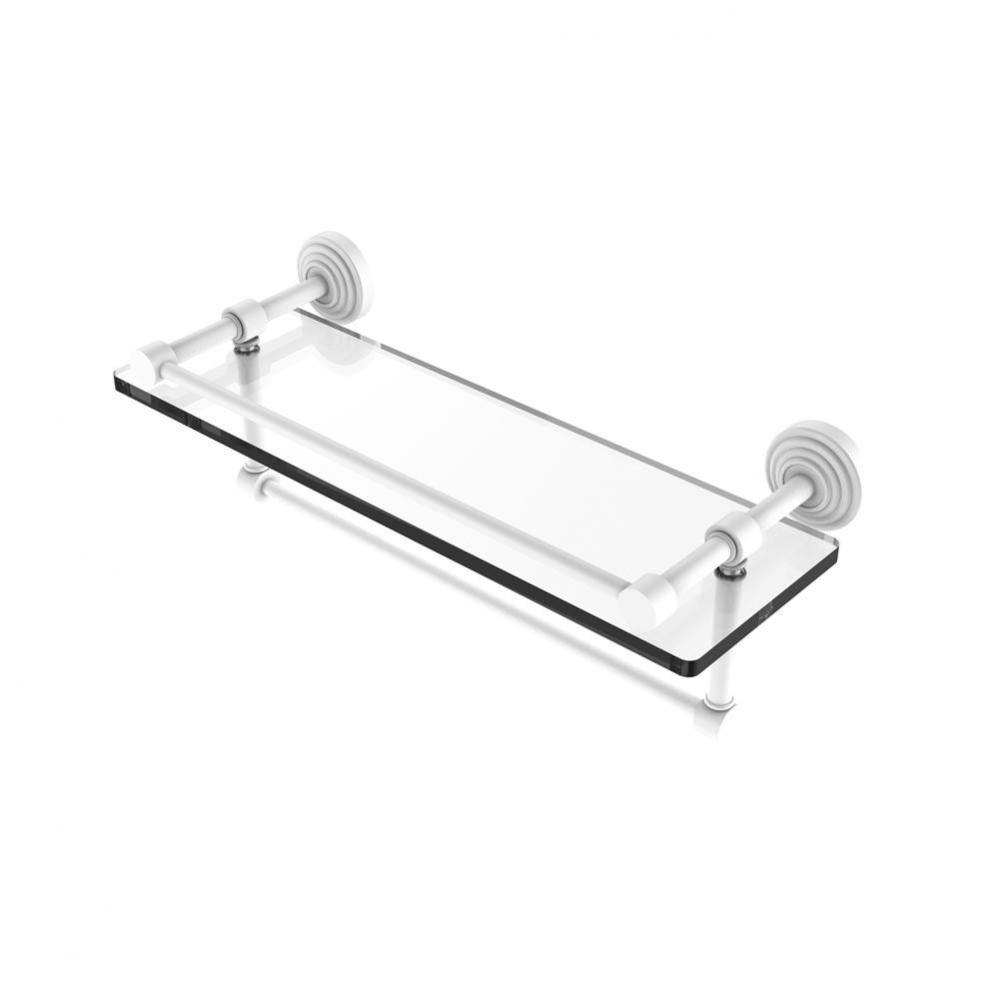 16 Inch Gallery Glass Shelf with Towel Bar