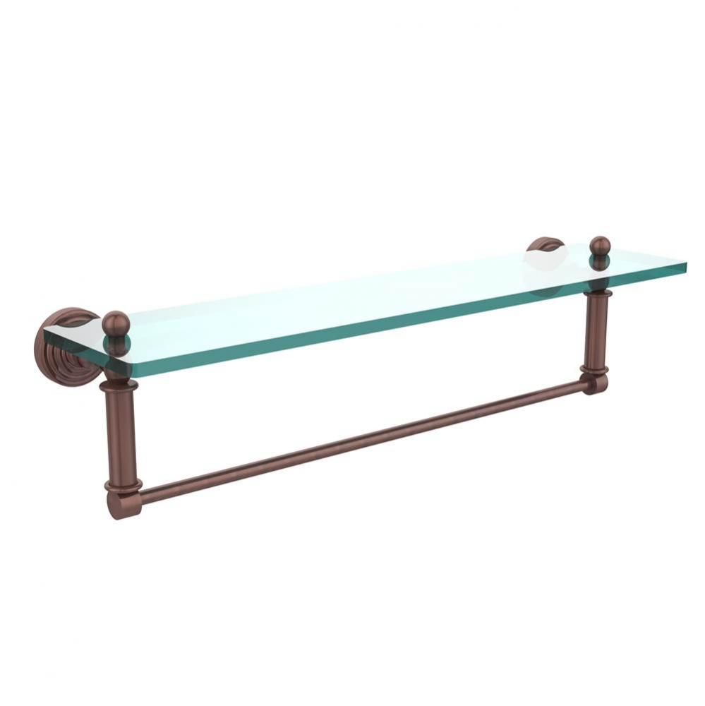 Waverly Place Collection 22 Inch Glass Vanity Shelf with Integrated Towel Bar