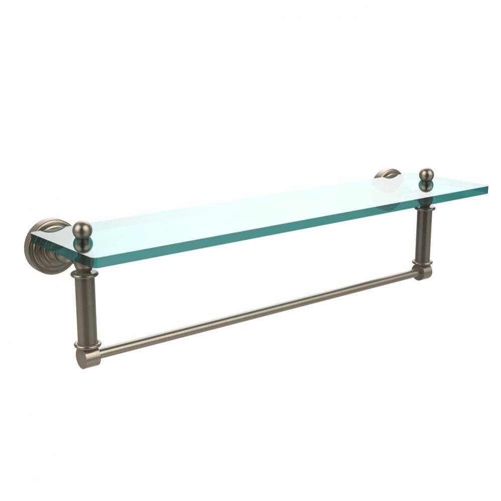 Waverly Place Collection 22 Inch Glass Vanity Shelf with Integrated Towel Bar