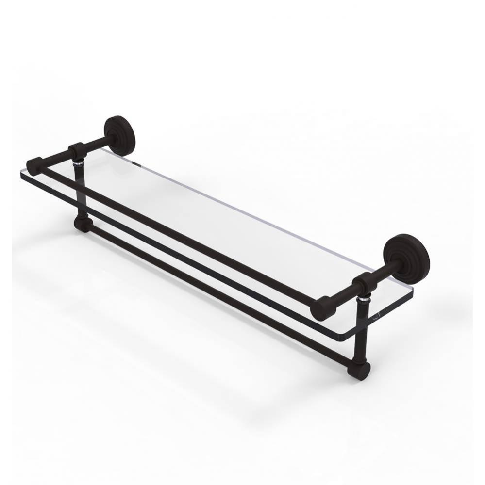 22 Inch Gallery Glass Shelf with Towel Bar