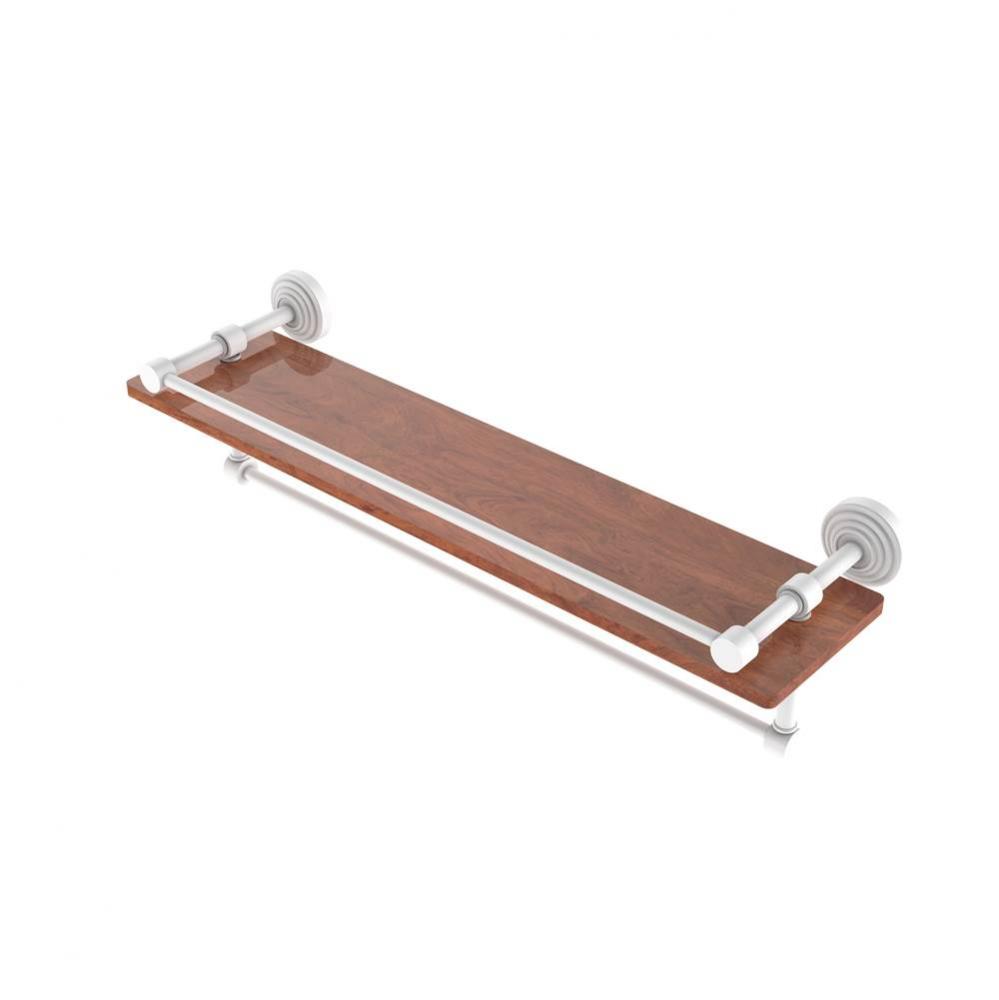 Waverly Place Collection 22 Inch IPE Ironwood Shelf with Gallery Rail and Towel Bar