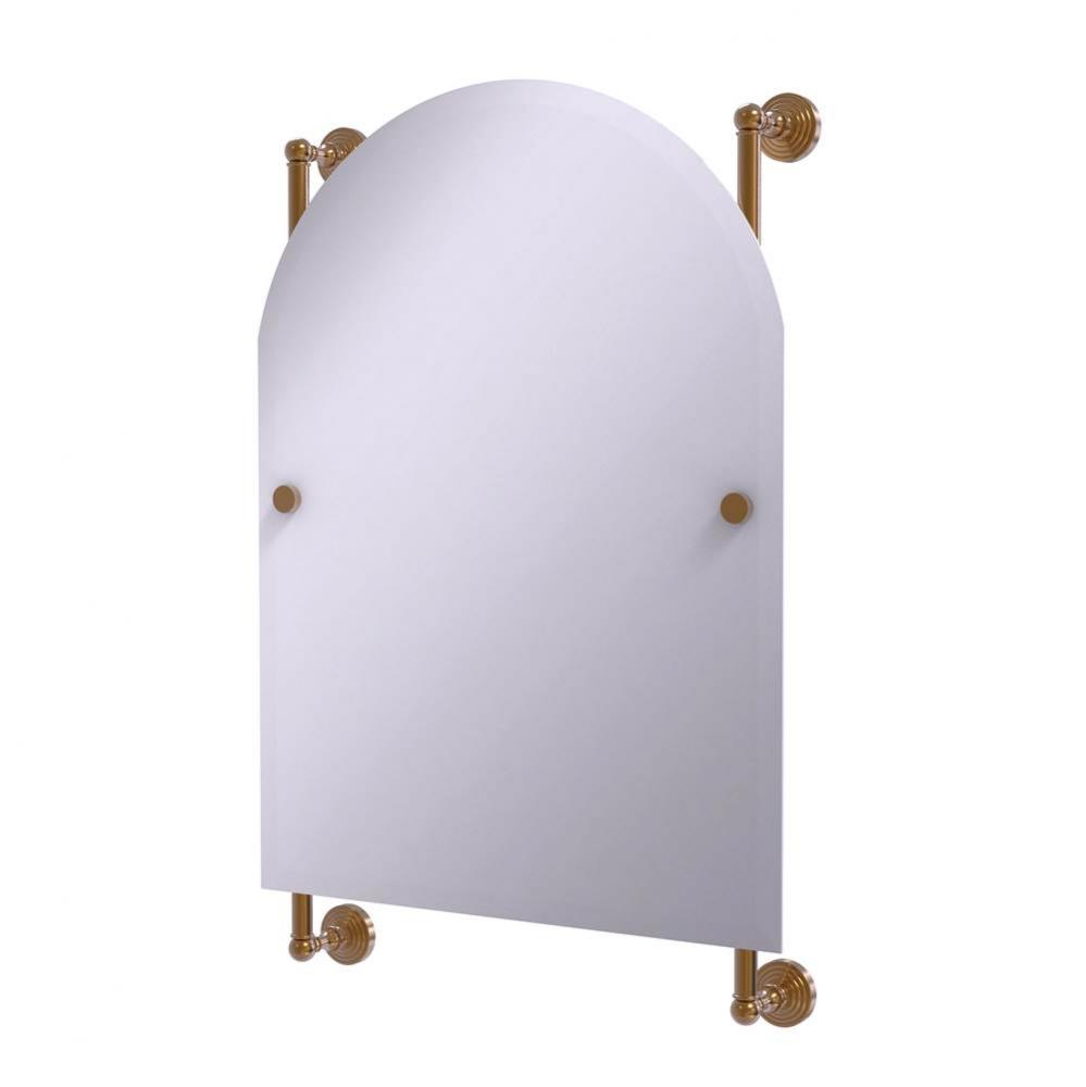 Waverly Place Collection Arched Top Frameless Rail Mounted Mirror