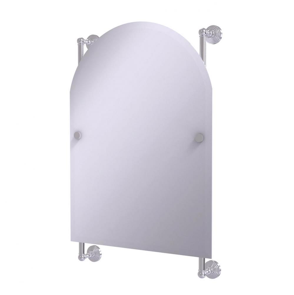 Waverly Place Collection Arched Top Frameless Rail Mounted Mirror