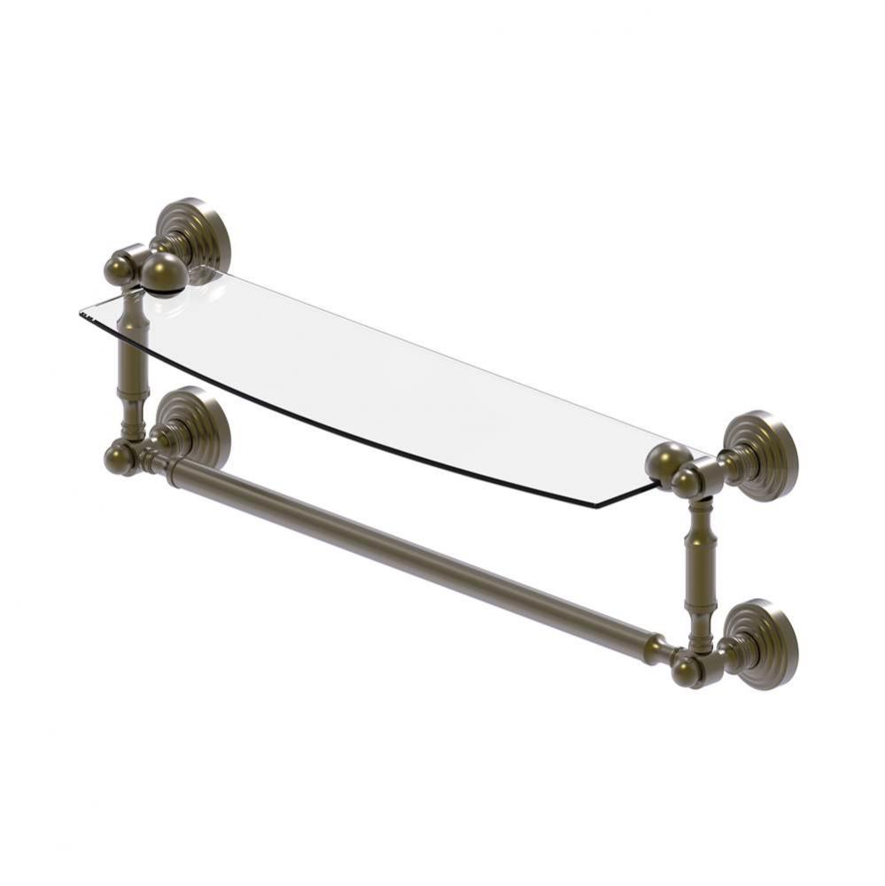 Waverly Place Collection 18 Inch Glass Vanity Shelf with Integrated Towel Bar