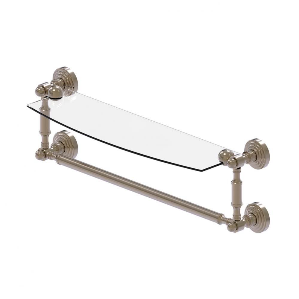 Waverly Place Collection 18 Inch Glass Vanity Shelf with Integrated Towel Bar