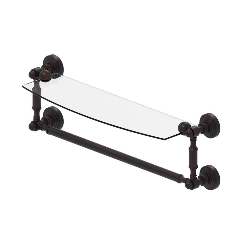Waverly Place Collection 18 Inch Glass Vanity Shelf with Integrated Towel Bar