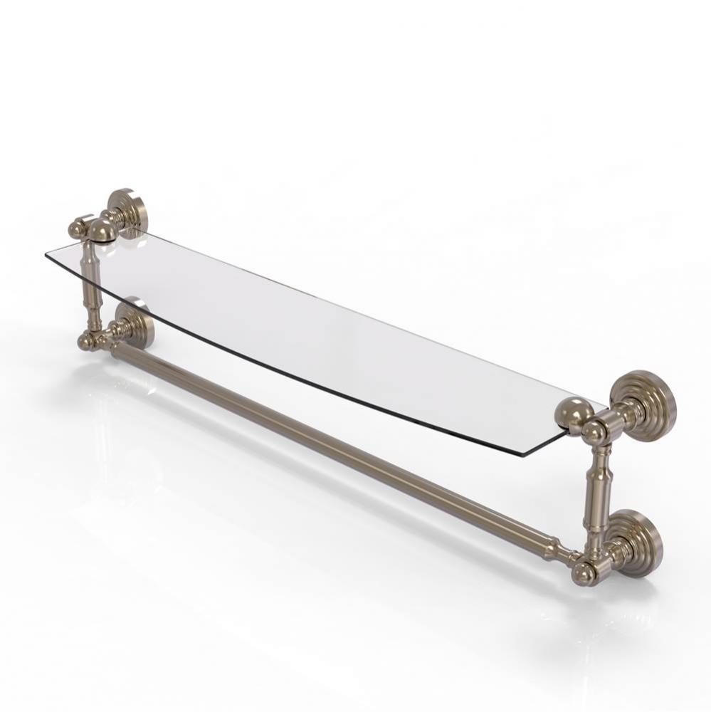 Waverly Place Collection 24 Inch Glass Vanity Shelf with Integrated Towel Bar