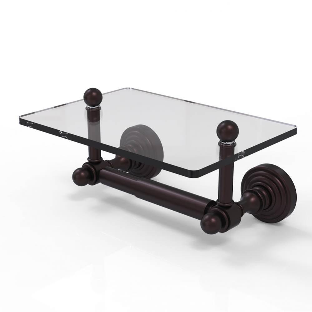Waverly Place Collection Two Post Toilet Tissue Holder with Glass Shelf