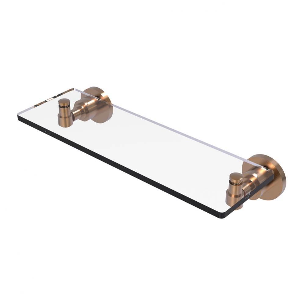 Washing Square Collection 16 Inch Glass Vanity Shelf with Beveled Edges