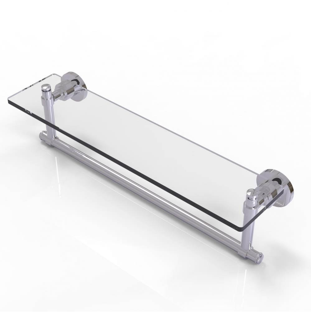 Washington Square Collection 22 Inch Glass Vanity Shelf with Integrated Towel Bar