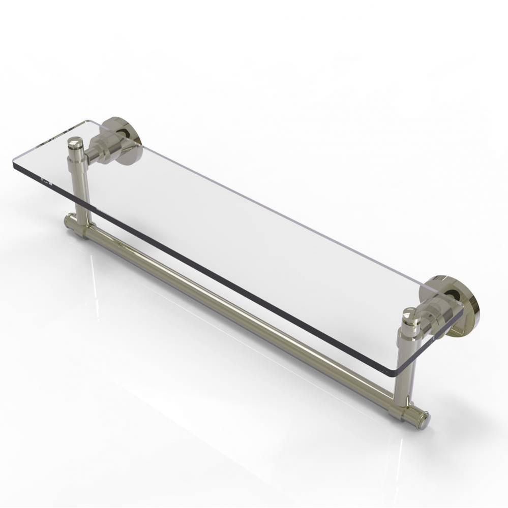 Washington Square Collection 22 Inch Glass Vanity Shelf with Integrated Towel Bar