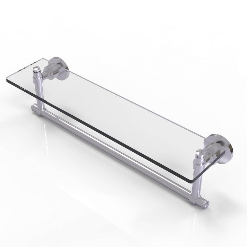 Washington Square Collection 22 Inch Glass Vanity Shelf with Integrated Towel Bar