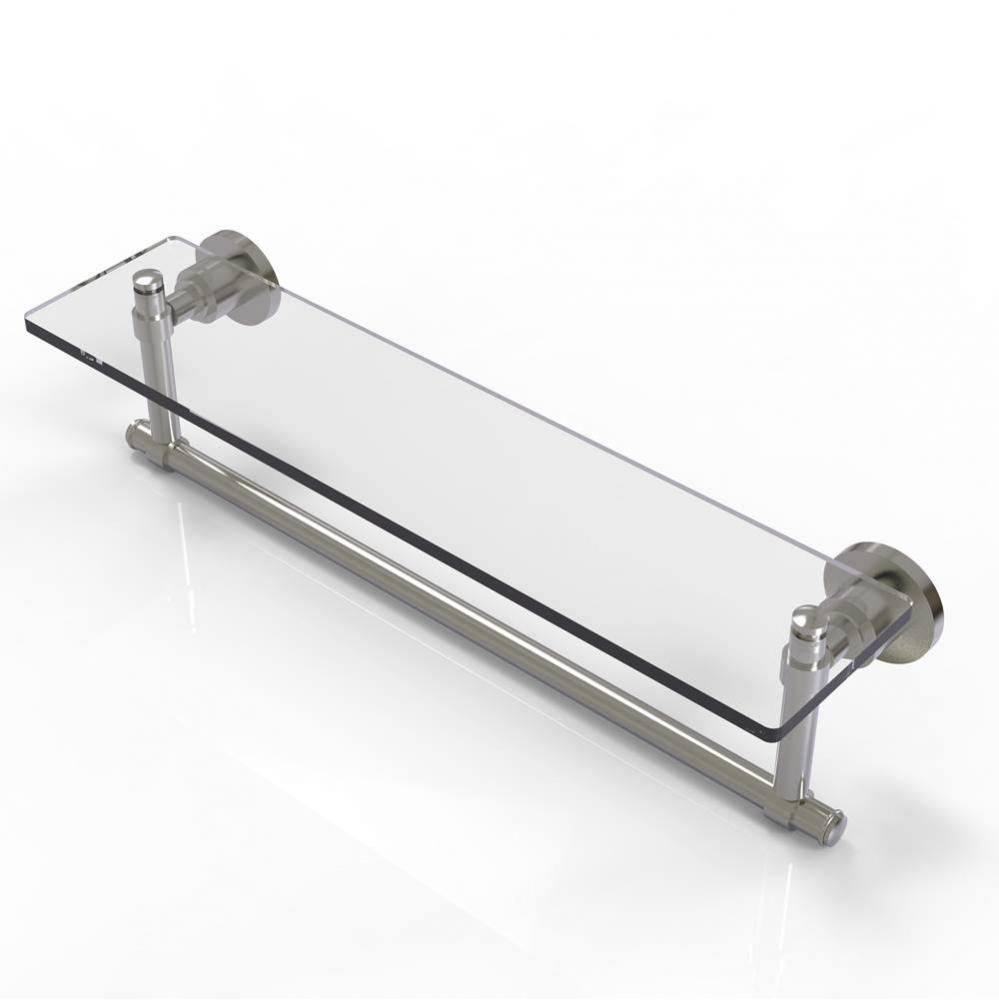 Washington Square Collection 22 Inch Glass Vanity Shelf with Integrated Towel Bar