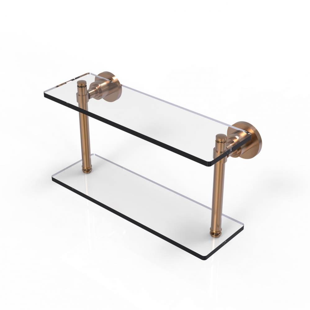 Washing Square Collection 16 Inch Two Tiered Glass Shelf