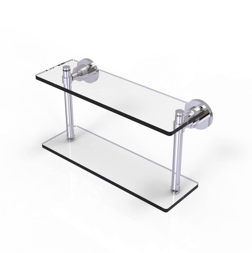 Washing Square Collection 16 Inch Two Tiered Glass Shelf