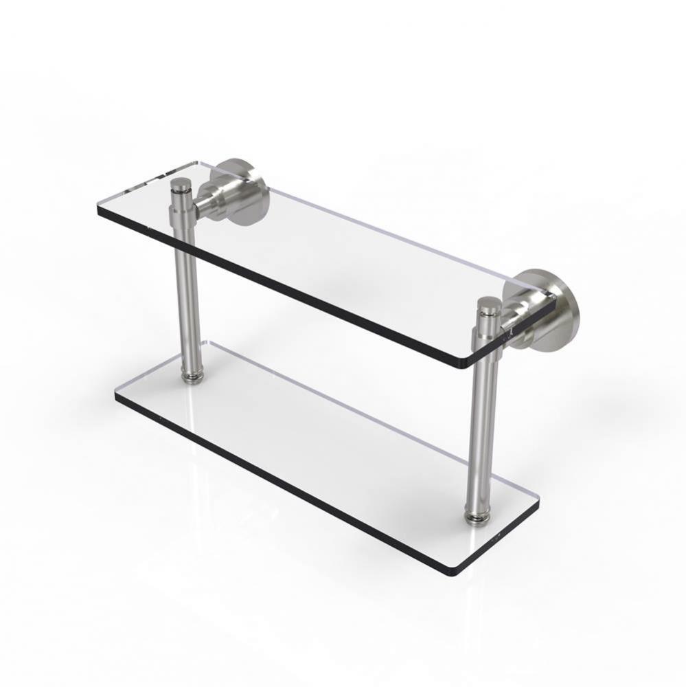 Washing Square Collection 16 Inch Two Tiered Glass Shelf