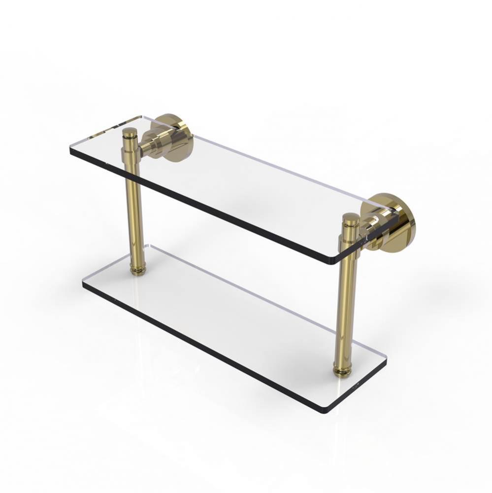 Washing Square Collection 16 Inch Two Tiered Glass Shelf