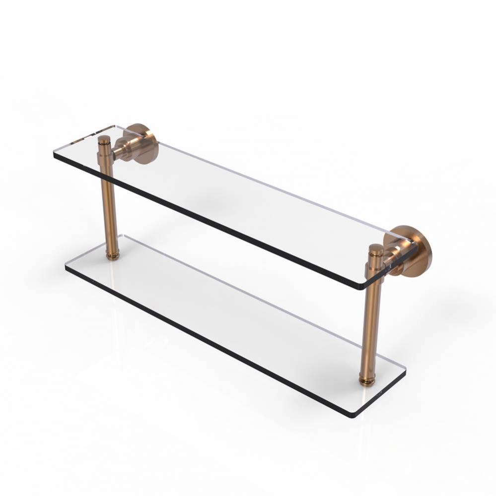 Washing Square Collection 22 Inch Two Tiered Glass Shelf