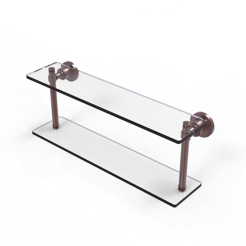 Washing Square Collection 22 Inch Two Tiered Glass Shelf