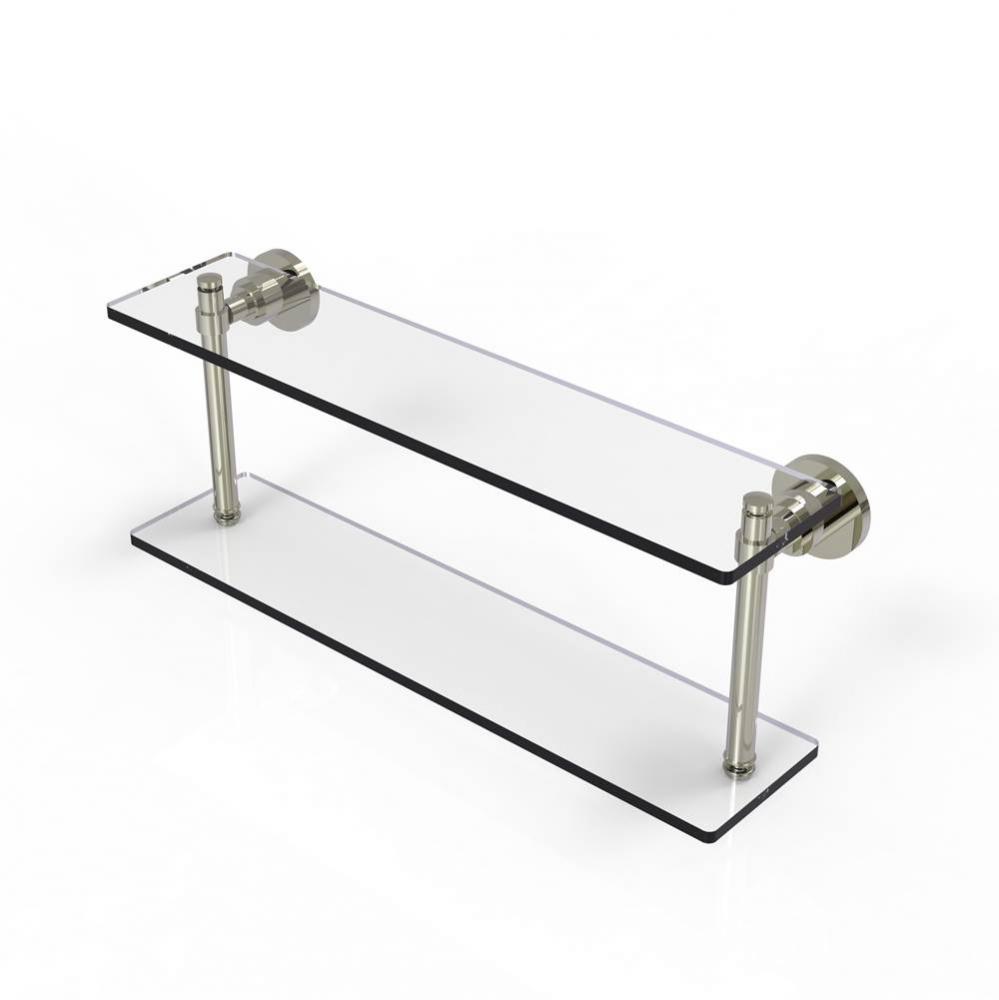 Washing Square Collection 22 Inch Two Tiered Glass Shelf