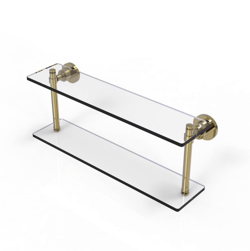 Washing Square Collection 22 Inch Two Tiered Glass Shelf