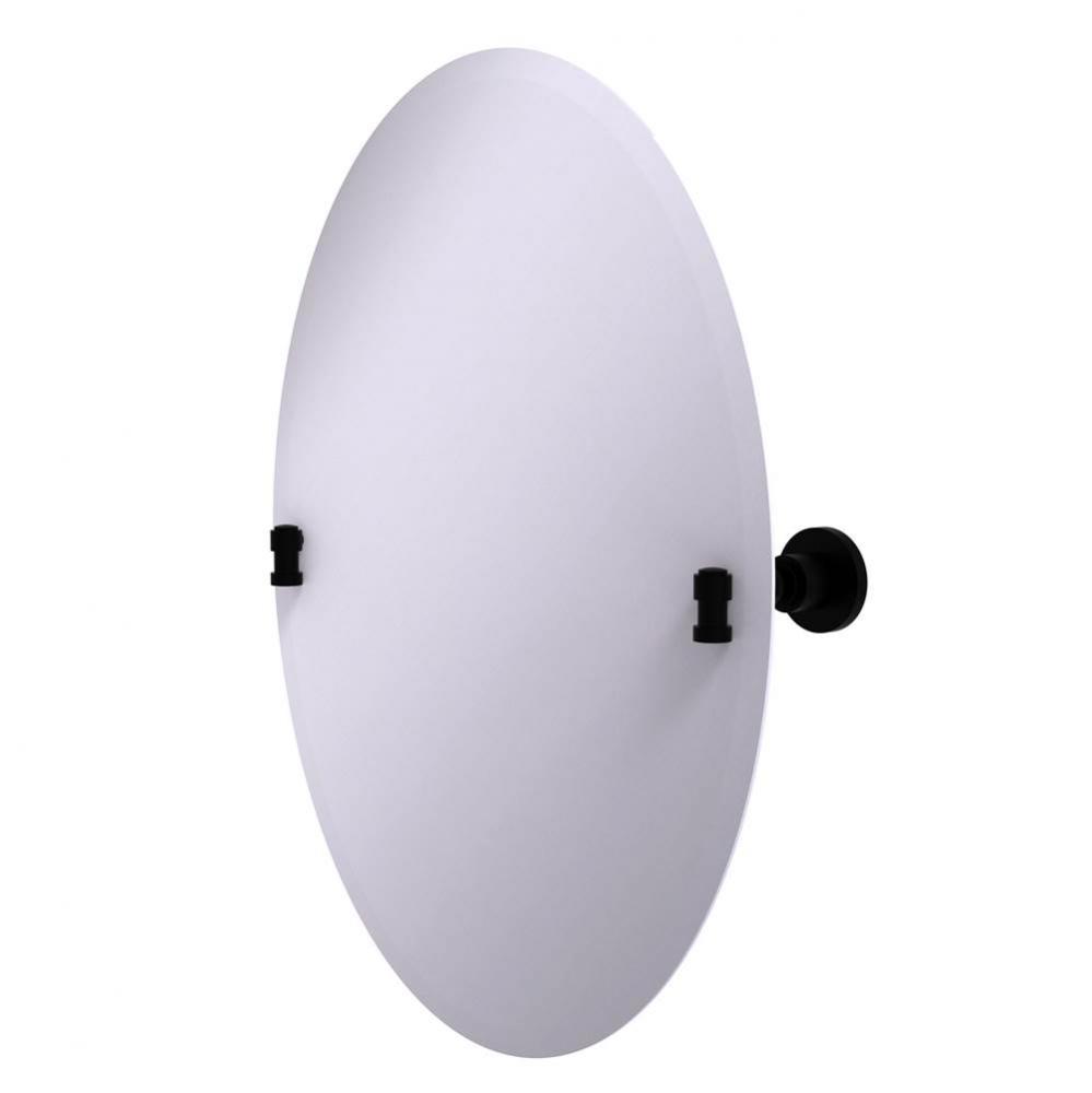 Frameless Oval Tilt Mirror with Beveled Edge