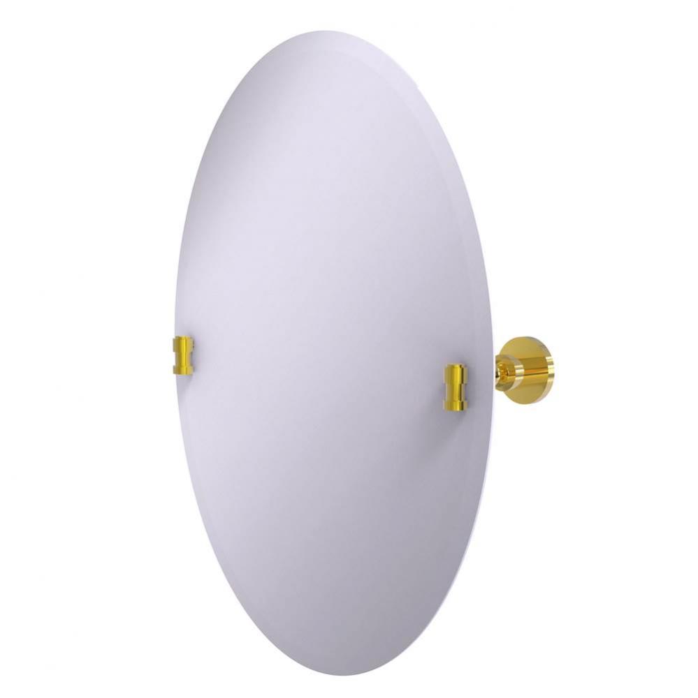 Frameless Oval Tilt Mirror with Beveled Edge