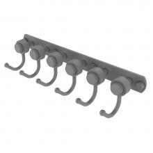 Allied Brass 920-6-GYM - Mercury Collection 6 Position Tie and Belt Rack with Smooth Accent