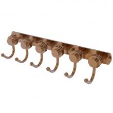 Allied Brass 920D-6-BBR - Mercury Collection 6 Position Tie and Belt Rack with Dotted Accent