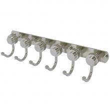 Allied Brass 920D-6-SN - Mercury Collection 6 Position Tie and Belt Rack with Dotted Accent